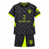 Atletico Madrid 26/27 Black/Volt-Yellow Away Kids Jersey Set
