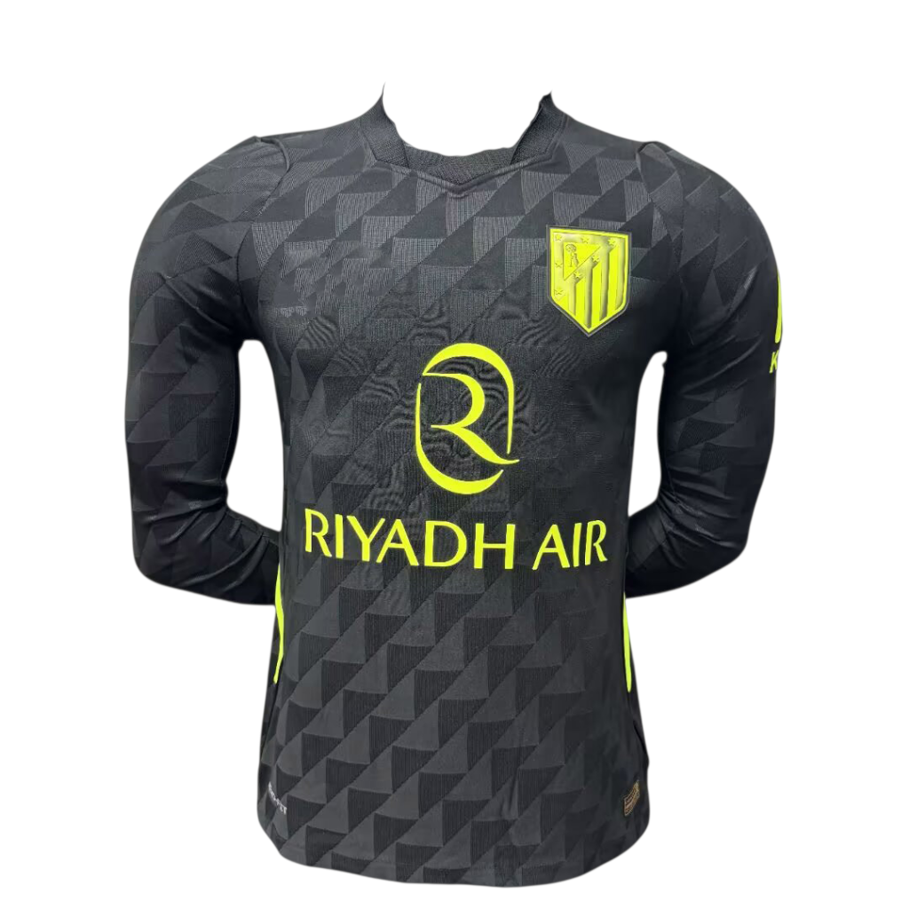 Atletico Madrid 26/27 Black/Volt-Yellow Away Long Sleeve Player Version Jersey