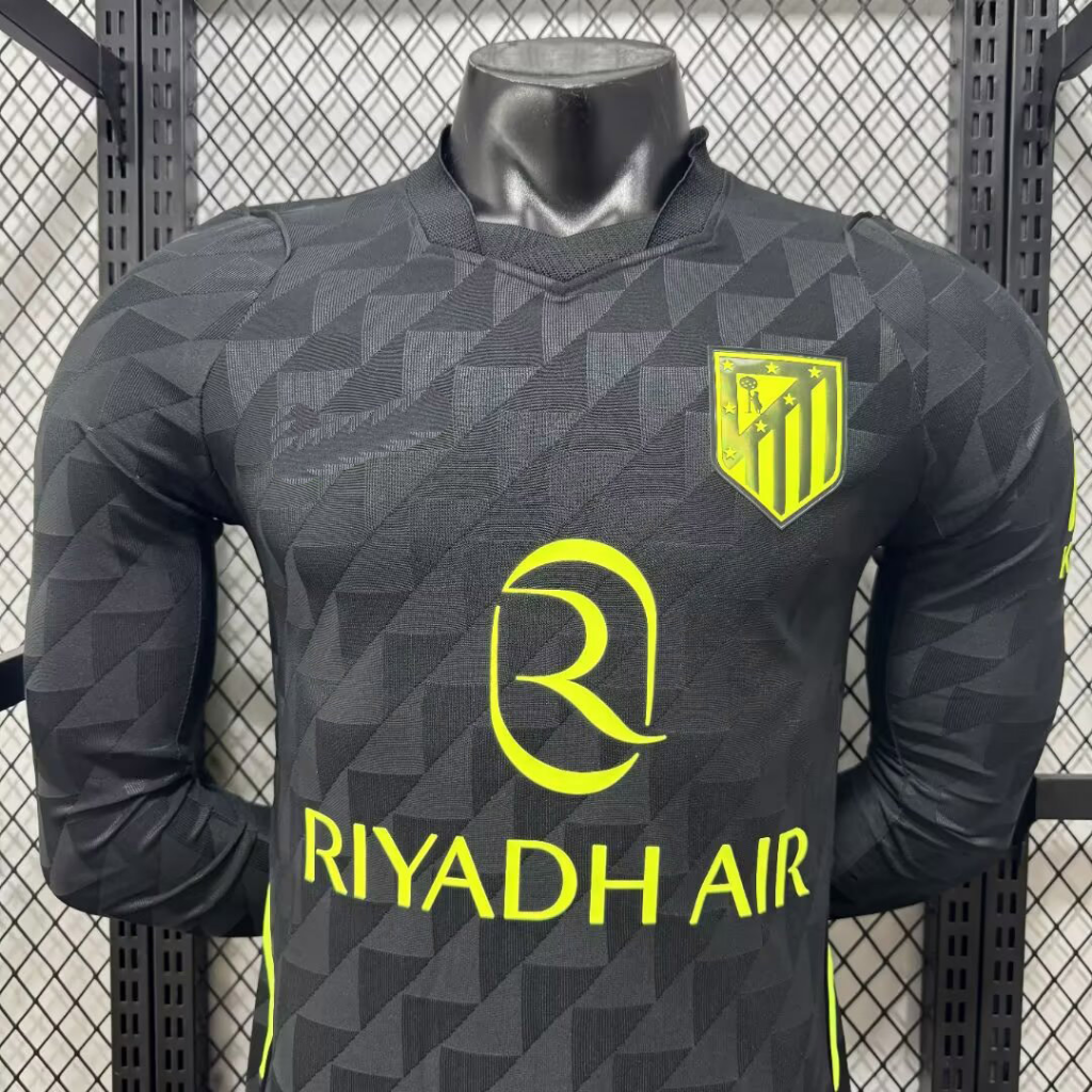 Atletico Madrid 26/27 Black/Volt-Yellow Away Long Sleeve Player Version Jersey
