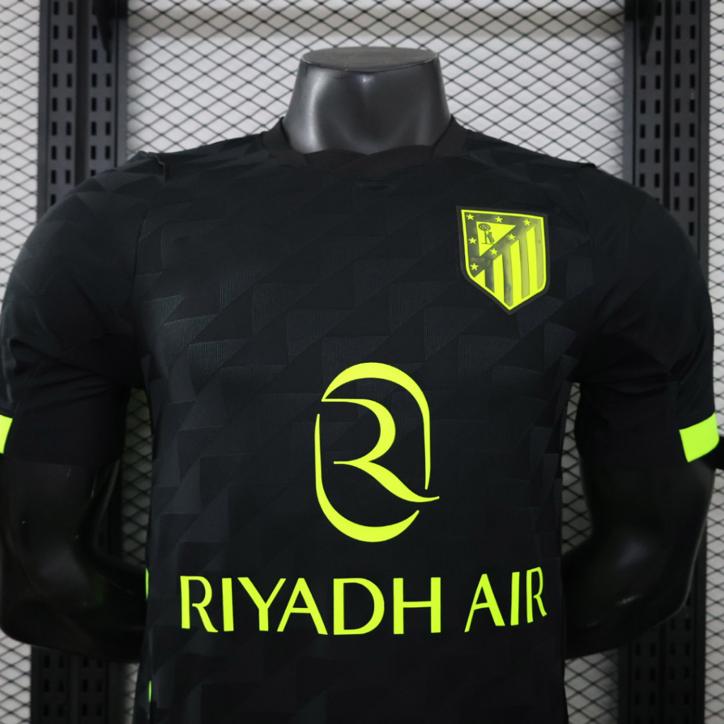 Atletico Madrid 26/27 Black/Volt-Yellow Away Player Version Jersey