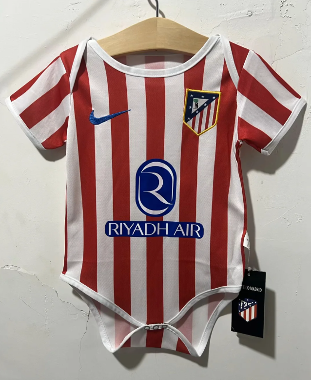 Atlético Madrid 26/27 Red/White Stripes Home Baby Bodysuit