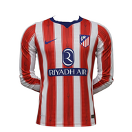  Atletico Madrid 26/27 Red/White Vertical Stripes Home Long Sleeve Player Version Jersey 