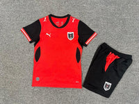 Austria 25/26 Red/Black Home Kids Jersey Set