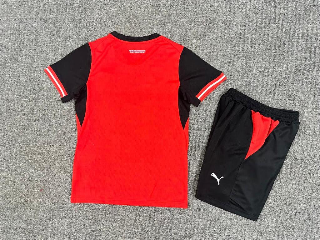 Austria 25/26 Red/Black Home Kids Jersey Set