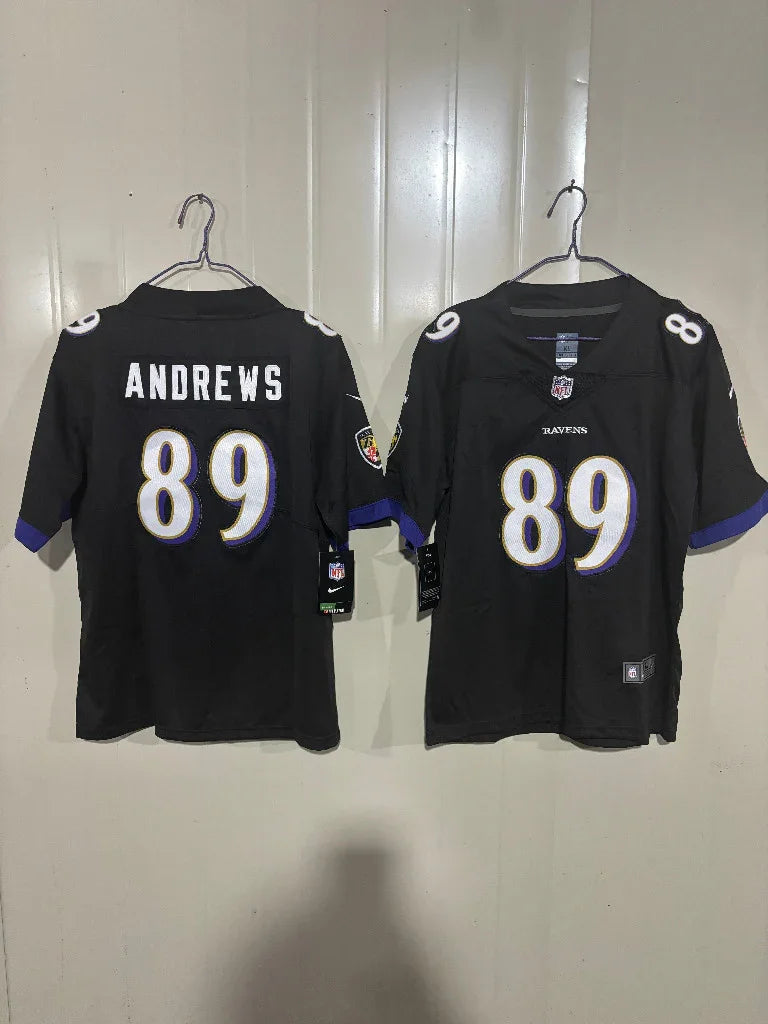 Baltimore Ravens 25/26 Andrews #89 Black Kids Jersey