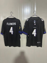 Baltimore Ravens 25/26 Flowers #4 Black Kids Jersey