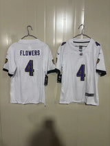 Baltimore Ravens 25/26 Flowers #4 White Kids Jersey