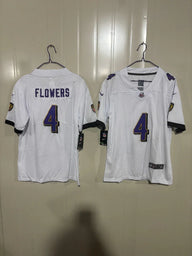 Baltimore Ravens 25/26 Flowers #4 White Kids Jersey