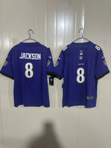 Baltimore Ravens 25/26 Jackson #8 Purple Black Kids Jersey