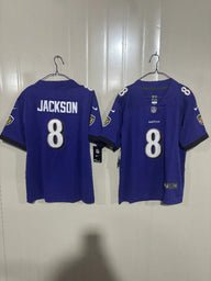 Baltimore Ravens 25/26 Jackson #8 Purple Black Kids Jersey