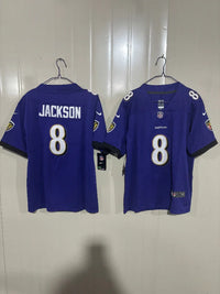 Baltimore Ravens 25/26 Jackson #8 Purple Black Kids Jersey
