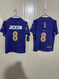 Baltimore Ravens 25/26 Jackson #8 Purple Kids Jersey