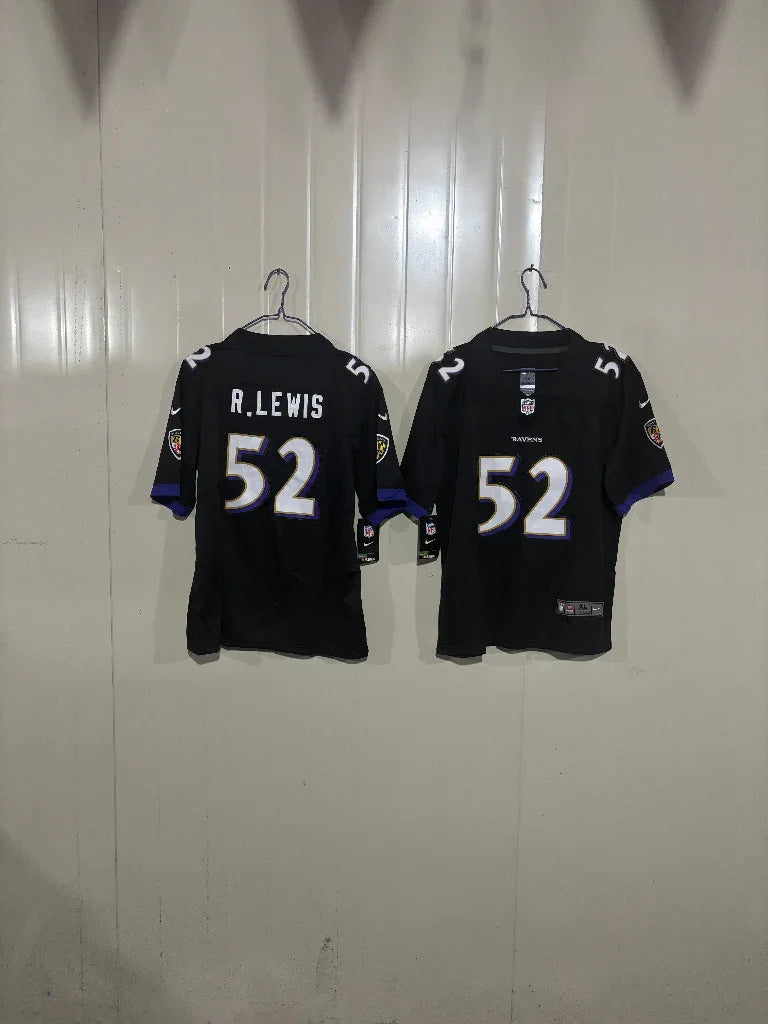 Baltimore Ravens 25/26 R.Lewis #52 Black Kids Jersey