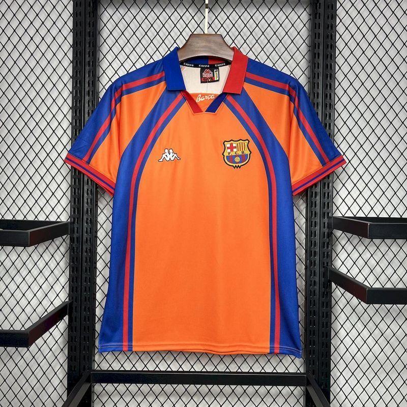 Barcelona 1997/98 Vintage Retro Orange/Blue Away Jersey
