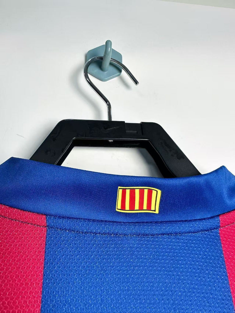 Barcelona 2007/08 Retro Red/Blue Home Long Sleeve Jersey