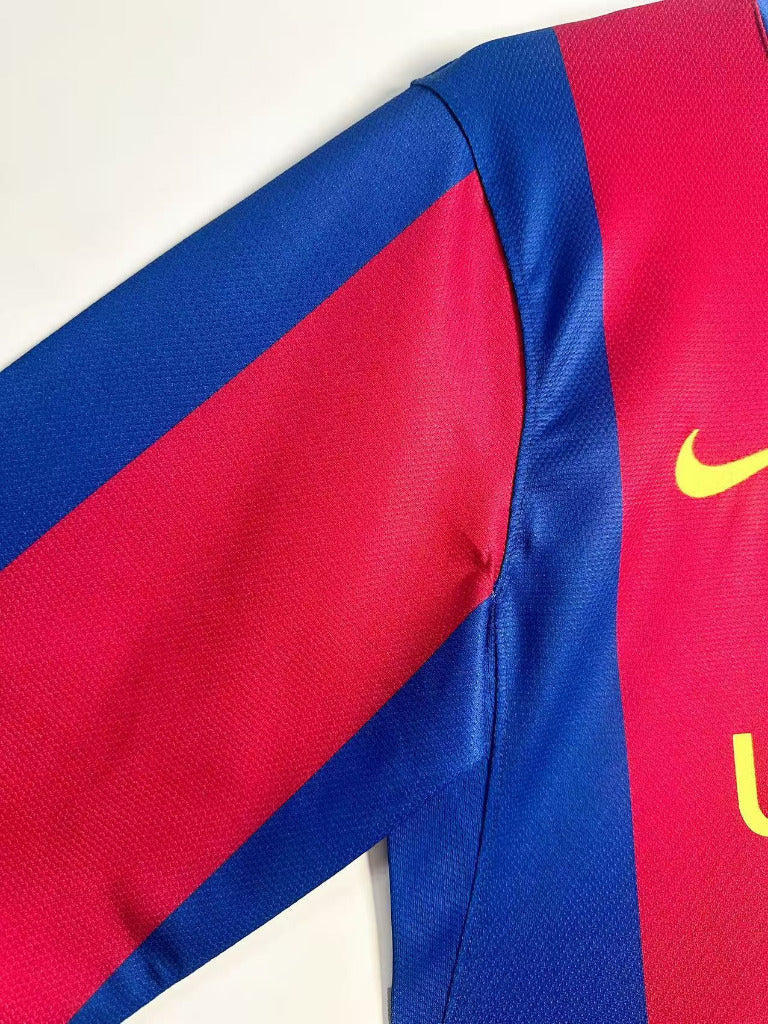 Barcelona 2007/08 Retro Red/Blue Home Long Sleeve Jersey