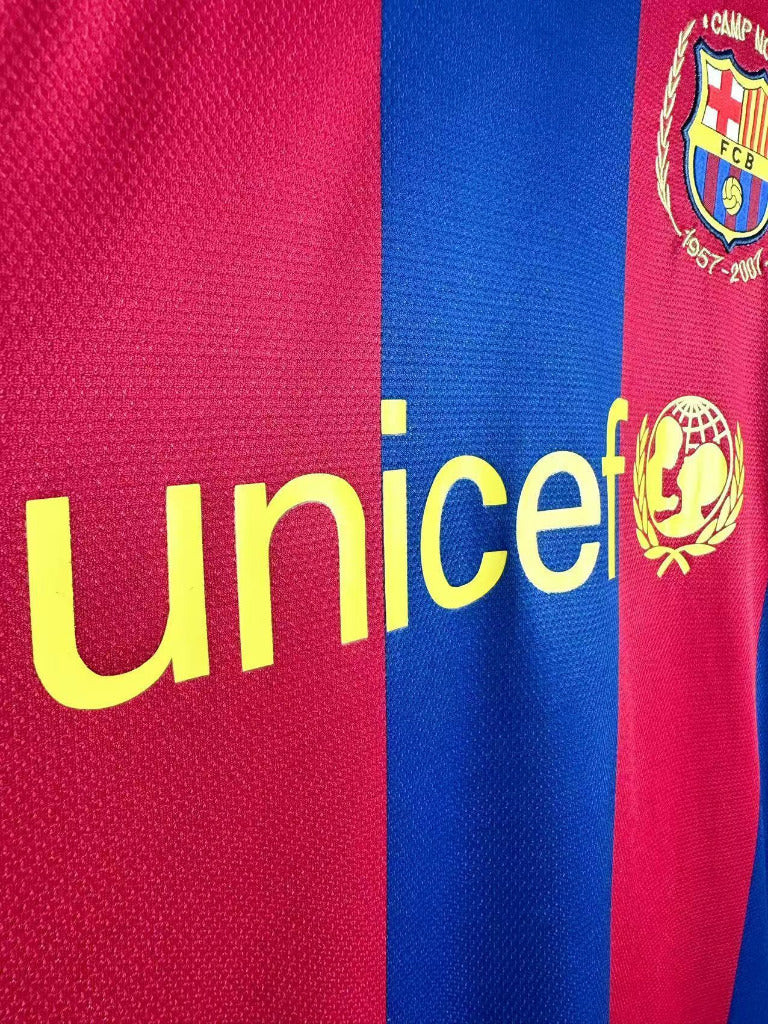 Barcelona 2007/08 Retro Red/Blue Home Long Sleeve Jersey