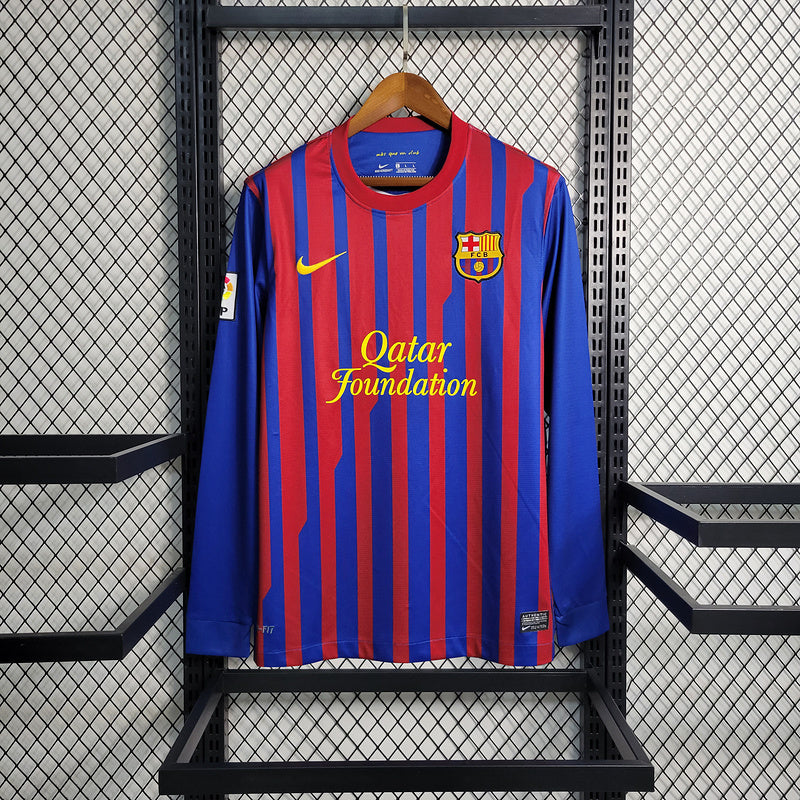 Barcelona 2011/12 Vintage Retro Home Long Sleeve Jersey