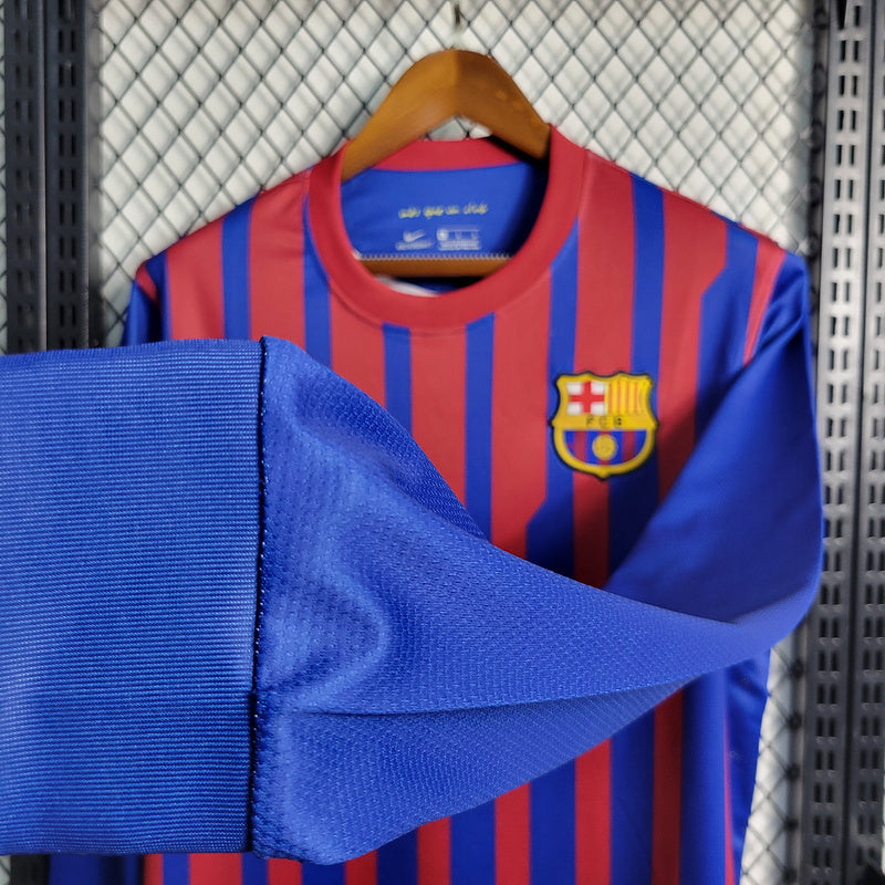 Barcelona 2011/12 Vintage Retro Home Long Sleeve Jersey