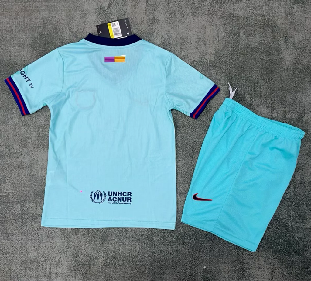 Barcelona 25/26 Blue/Black Third Kids Jersey Set