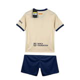 Barcelona 26/27 Beige/Red Cross Fourth Kids Jersey Set