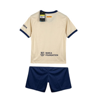 Barcelona 26/27 Beige/Red Cross Fourth Kids Jersey Set