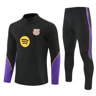 Barcelona 26/27 Black/Purple/Yellow Trim Quarter-Zip Long Sleeve Tracksuit