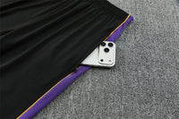 Barcelona 26/27 Black/Purple/Yellow Trim Quarter-Zip Long Sleeve Tracksuit