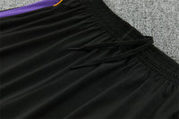 Barcelona 26/27 Black/Purple/Yellow Trim Quarter-Zip Long Sleeve Tracksuit