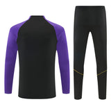 Barcelona 26/27 Black/Purple/Yellow Trim Quarter-Zip Long Sleeve Tracksuit