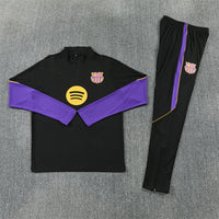 Barcelona 26/27 Black/Purple/Yellow Trim Quarter-Zip Long Sleeve Tracksuit