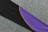Barcelona 26/27 Black/Purple/Yellow Trim Quarter-Zip Long Sleeve Tracksuit