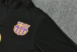 Barcelona 26/27 Black/Purple/Yellow Trim Quarter-Zip Long Sleeve Tracksuit