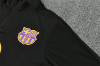 Barcelona 26/27 Black/Purple/Yellow Trim Quarter-Zip Long Sleeve Tracksuit
