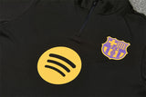 Barcelona 26/27 Black/Purple/Yellow Trim Quarter-Zip Long Sleeve Tracksuit