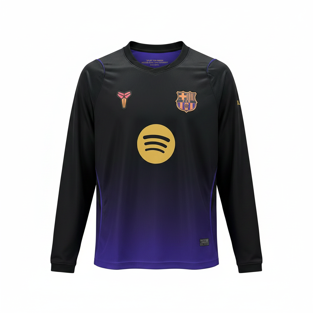 Barcelona 26/27 Black-To-Purple Gradient Away Long Sleeve Jersey