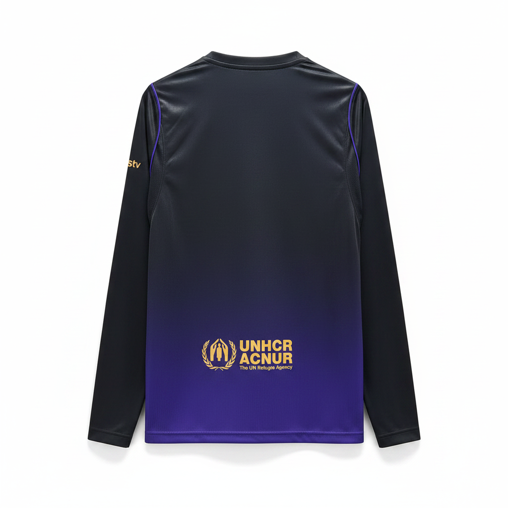 Barcelona 26/27 Black-To-Purple Gradient Away Long Sleeve Jersey