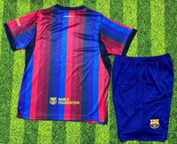 Barcelona 26/27 Blue/Red Stripes Home Kids Jersey Set