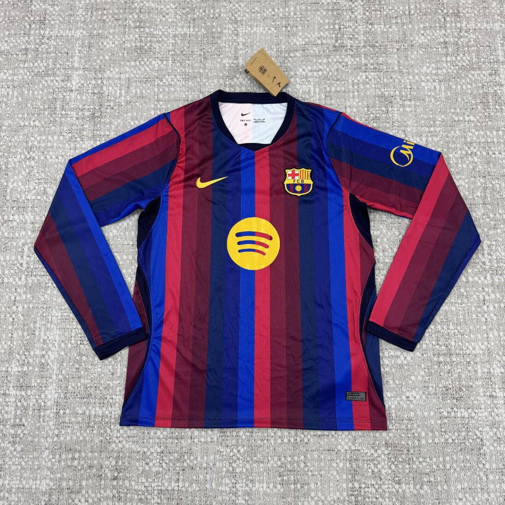 Barcelona 26/27 Blue/Red Stripes Home Long Sleeve Jersey