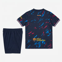 Barcelona 26/27 Dark Blue and Pink Training Kids Jersey Set