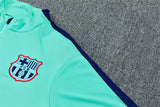 Barcelona 26/27 Deep Blue/Mint-Green Quarter-Zip Third Long Sleeve Tracksuit