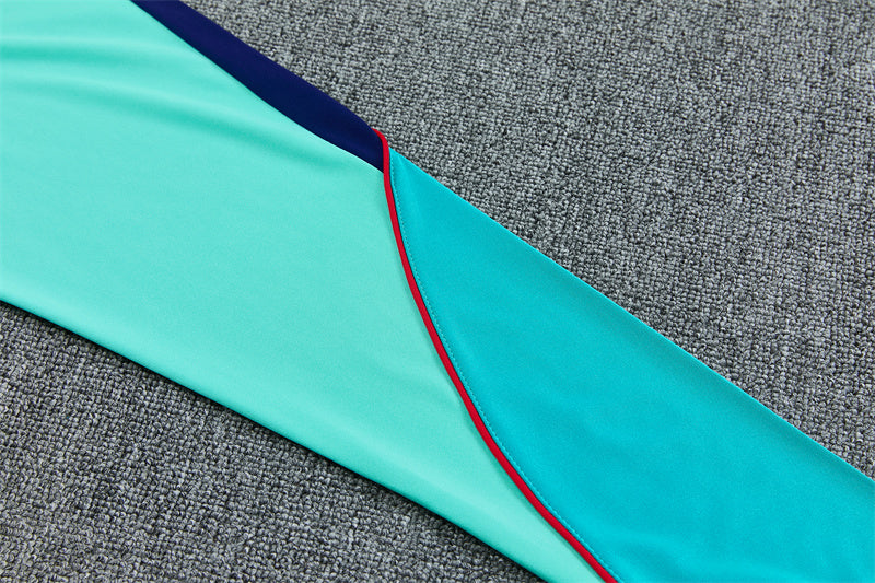 Barcelona 26/27 Deep Blue/Mint-Green Quarter-Zip Third Long Sleeve Tracksuit