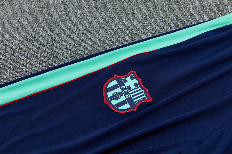 Barcelona 26/27 Deep Blue/Mint-Green Quarter-Zip Third Long Sleeve Tracksuit
