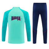 Barcelona 26/27 Deep Blue/Mint-Green Quarter-Zip Third Long Sleeve Tracksuit