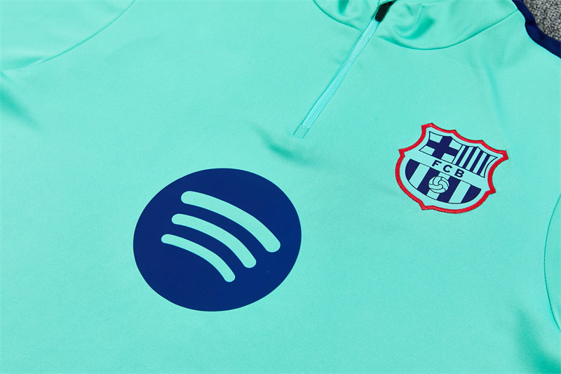 Barcelona 26/27 Deep Blue/Mint-Green Quarter-Zip Third Long Sleeve Tracksuit