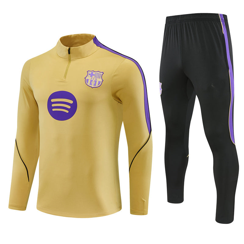Barcelona 26/27 Gold/Purple/Black Quarter-Zip Long Sleeve Tracksuits