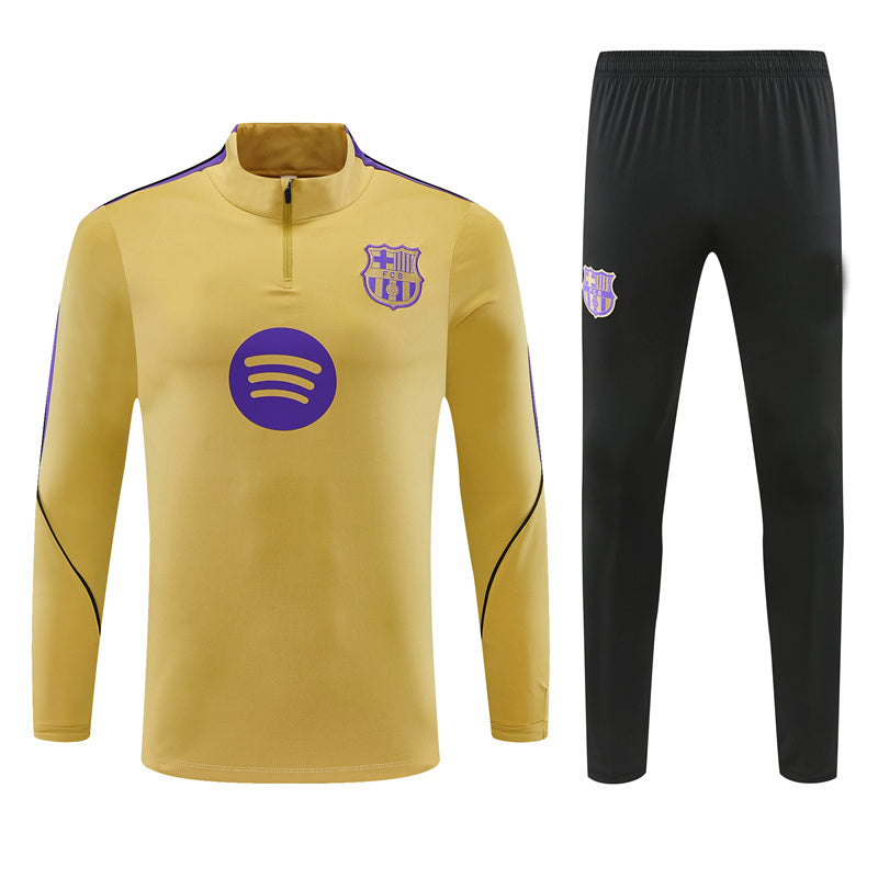 Barcelona 26/27 Gold/Purple/Black Quarter-Zip Long Sleeve Tracksuits
