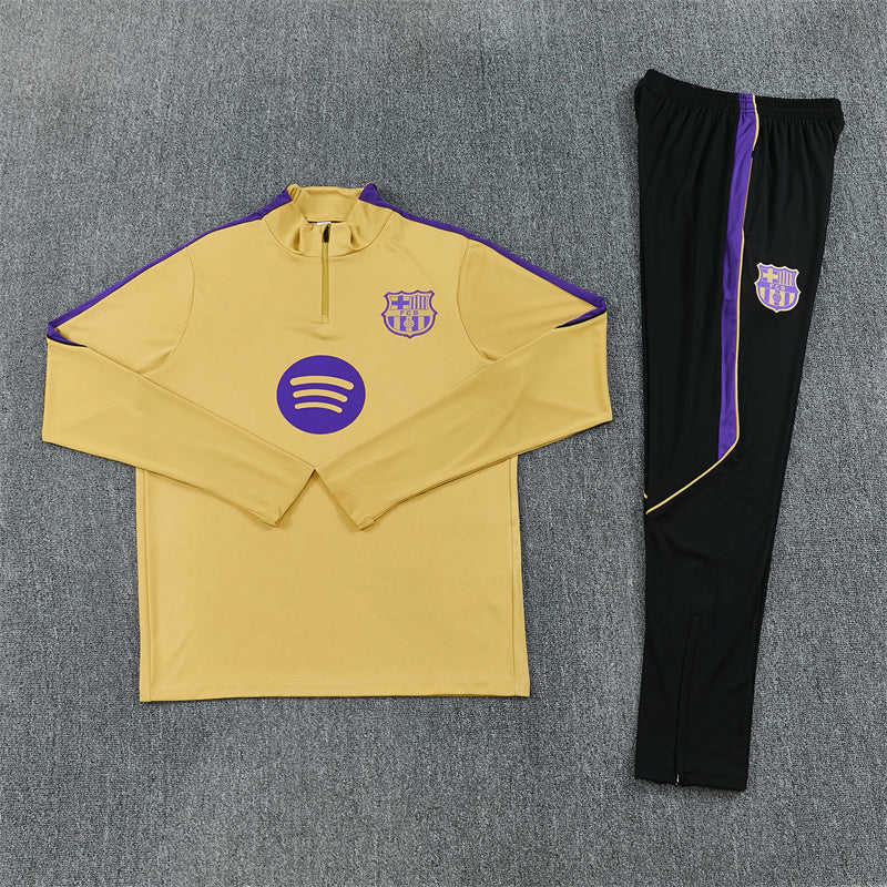 Barcelona 26/27 Gold/Purple/Black Quarter-Zip Long Sleeve Tracksuits