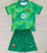 Barcelona 26/27 Green Chevron Goalkeeper Kids Jersey Set