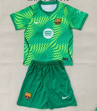 Barcelona 26/27 Green Chevron Goalkeeper Kids Jersey Set